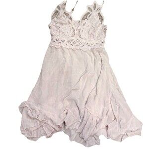 Intimately Free People Adella Women's Mini Slip Dress Sz Small Pink Boho